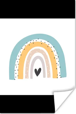 Produktbild von MuchoWow® Poster Regenbogen - Mädchen - Jungen - Herz - Pastell 40x60 cm - Plakate für die Wand - Poster Babyzimmer