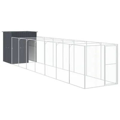 Productafbeelding van Hondenhok met ren 165x863x181 cm gegalvaniseerd staal antraciet