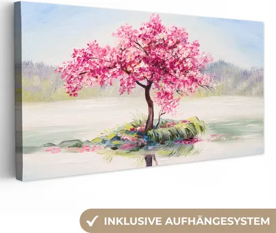 Obrázek produktu pro OneMillionCanvasses® - Obrazy na plátně - Květina - Voda - Olejomalba, nástěnná malba, nástěnné dekorace Obývací pokoj, 80x40cm