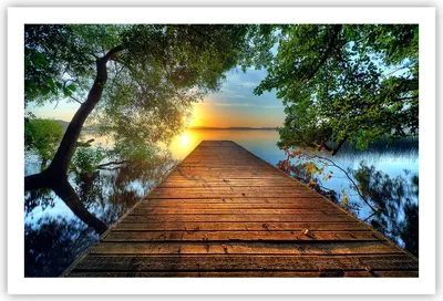 Produktbild von Poster - Poster ohne Rahmen - Brücke See - 91,5x61 cm - Wand Bild - Wanddeko - Wandbilder - Kunstposter - Wandposter - Bilder - Kunstdruck - Wanddekoration - Wandbild - P2XAA91x61-3528