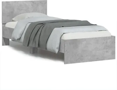 Produktbild von Bettgestell mit Kopfteil Betongrau 90x200 cm Holzwerkstoff 838627