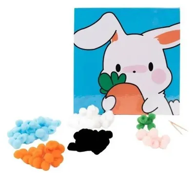 Image de Mosaïque à pompons « Lapin » - Fandy