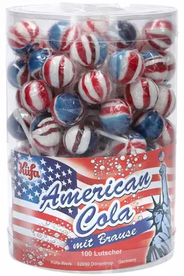 Immagine prodotto di Lecca-lecca Küfa American Cola con polvere di sorbetto in lattina 100 pezzi 1600g