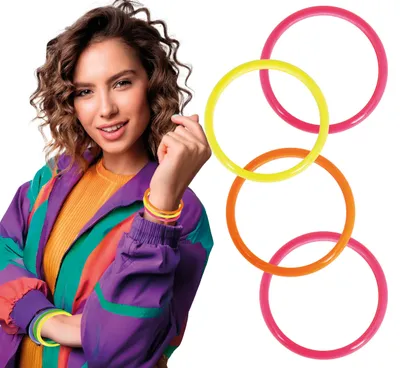 Immagine prodotto di 90S Set di braccialetti retrò Accessori colorati Carnevale Celebrazione Espressione Potere Varietà Moda Mix Colori, Colore: Multicolore