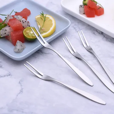 Produktbild von Edelstahl-Dessertgabeln-Set für Obstsalat, Kuchen, Cocktail, 50 Stück, klein