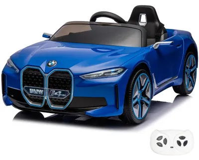 Produktbild von BMW i4 Kinder Elektroauto 12V (1–6 Jahre) – Offiziell Lizenziert, mit Fernbedienung, EVA-Reifen, 2 Motoren & 3-Punkt-Gurt – Kinder Elektrofahrzeug Blau
