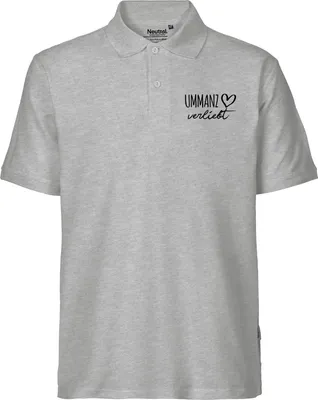 Produktbild von Huuraa Herren Polo Shirt Ummanz verliebt M Sport Grey Bio Baumwolle Fairtrade Poloshirt Geschenkidee
