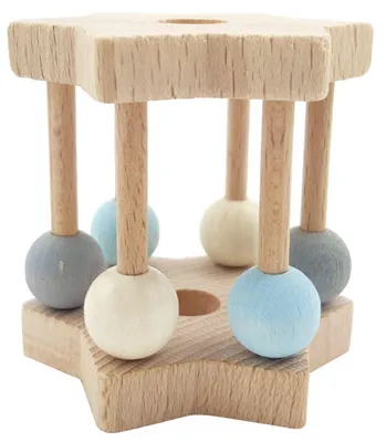 Produktbild von Hess Holz Greifling Sternform blau Babyspielzeug Motorik