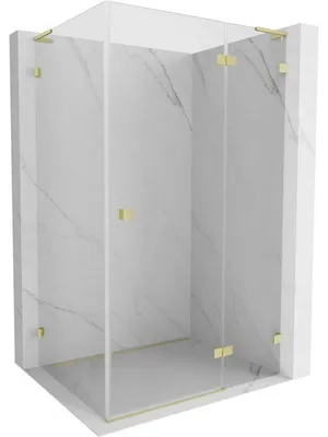 Obrázek produktu pro Mexen Lunar L sprchový kout s pravými otevíracími dveřmi 80 x 90 cm, transparentní, zlatá kartáčovaná - 834L-080-090-55-00-P