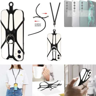 Produktbild von K-S-Trade 3in1 Handykette Handyband Handykordel Halsband Smartphone-Ring Handy-Ring kompatibel mit Meizu 20 Infinity Fingerhalterung Handyring