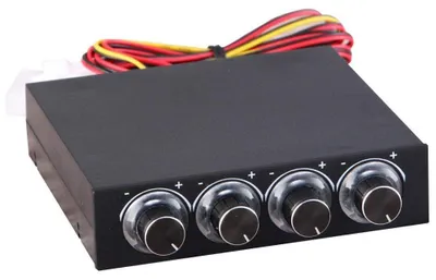 Productafbeelding van PC-ventilatorsnelheidsregelaar, 4-kanaals temperatuurregelaar voor pc
