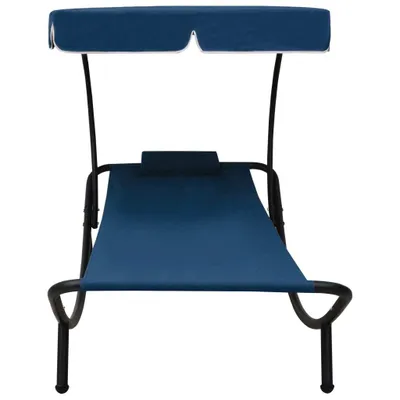 Immagine prodotto di Lettino Prendisole con Baldacchino e Cuscino Blu