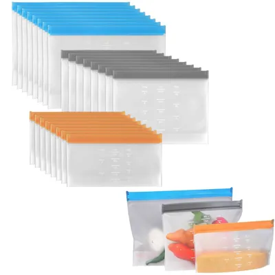 Wiederverwendbare Gefrierbeutel 24er-Pack, PEVA, 3 Größen