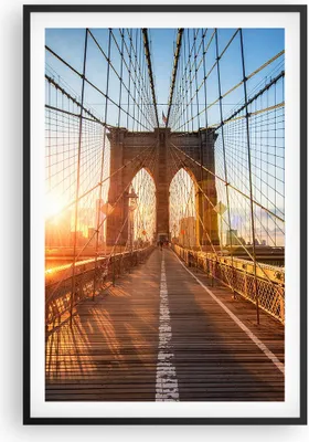 Produktbild von Gerahmtes Poster - Schwarzer Rahmen - New York Brücke - 61x91,5 cm - Wand Bild - Wanddeko - Wandbilder - Kunstposter - Wandposter - Bilderrahmen - Bilder - Kunstdruck - Wandbild - P2BPA61x91-3707