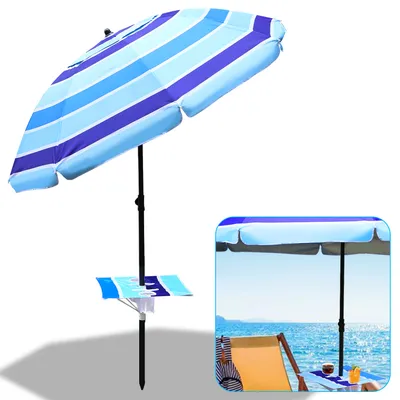 Immagine prodotto di Ombrellone da spiaggia Hengda 210 cm UV 50+ Ombrellone da giardino Funzione inclinabile Ombrellone da balcone con picchetto