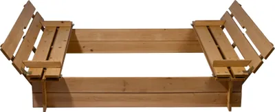 Produktbild von Dobar Sandkasten mit Sitzbänken und Deckel eckig 112 x 112 cm