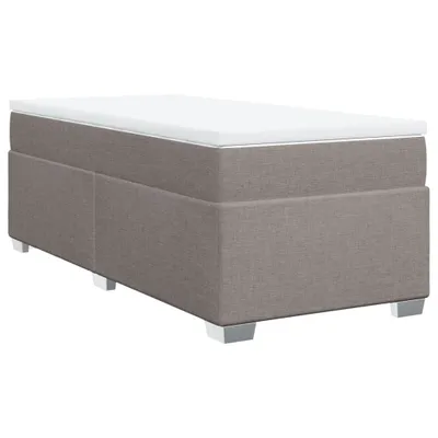 Image de Sommier à lattes de lit avec matelas Taupe 90x190 cm Tissu