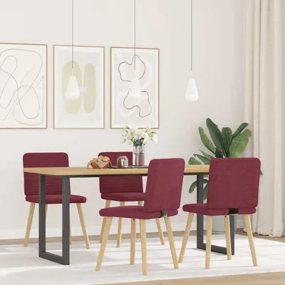 Produktbild von vidaXL Esszimmerstühle 4 Stk. Weinrot Stoff