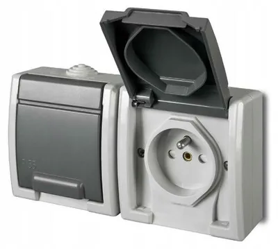 Obrázok produktu pre Dvojitá hermetická zásuvka sivá AQUANT IP55 1242-10 ELEKTRO-PLAST NASIELSK