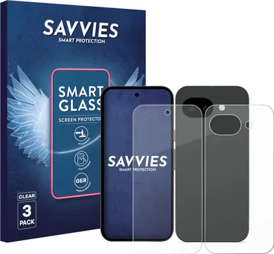 Produktbild von 3x Savvies Schutzglas Folie für Google Pixel 10a (Display+Rückseite) 9H Panzer Schutzfolie Glas Displayschutz klar transparent