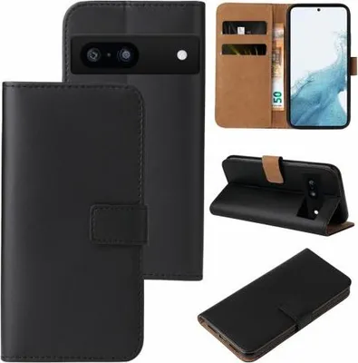 Produktbild von Kunstleder Flip-Hülle für Smartphones - Farbe: Schwarz - Modellkompatibilität: Für Google Pixel 7