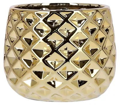 Produktbild von Keramik-Blumentopf Ø 13 cm für Blumen Pflanzen in Gold