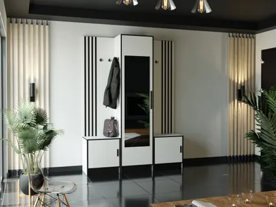 Produktbild von KIER FURNITURE Kleiderschrank mit Sitz, Weiß - 159,6x205x39cm