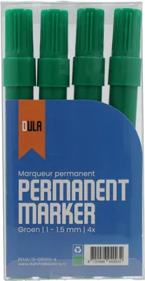 Produktbild von Permanentmarker Grün – Permanente Stifte – 1–1,5 mm Rundspitze Marker – 4 Stück grüne Permanentstifte – DULA