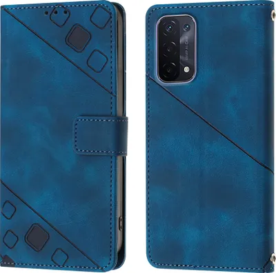 Produktbild von Hülle für OPPO A54 5G/A74 5G/A93 5G Prägung Flip Leder Brieftasche Schutzhülle mit Ständer Blau