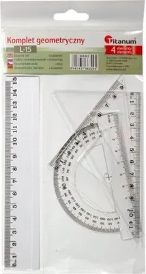 Obrázok produktu pre Sada 4 pravítkových uhlomerov 2x excentrické 15 cm Titanum