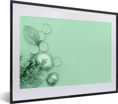 Produktbild von MuchoWow® MuchoWow® Gerahmtes Poster Entspannendes Mintgrün 40x30 cm - Poster mit zchwarzem Bilderrahmen - Bilderrahmen - Poster im Rahmen