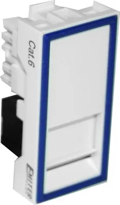 Immagine prodotto di Presa di comunicazione dati RJ45 UTP Cat.6 con adattatore, 1 modulo bianco, basso