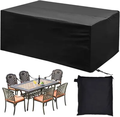 Produktbild von Schutzhülle für den Außenbereich, wasserdicht, Gartenmöbelabdeckung, 200 x 160 x 70 cm, Schwarz