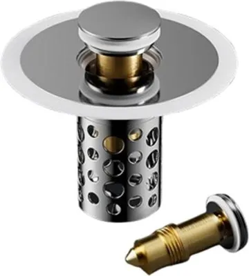 Immagine prodotto di INF Nucleo a scatto per lavabo in acciaio inox, silicone e ottone Grigio