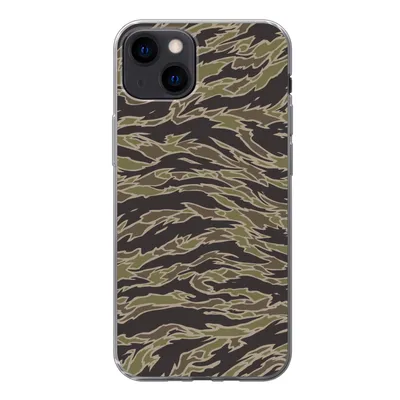 Produktbild von MuchoWow® Handyhülle Schutzhülle Hülle für iPhone 13 Camouflage-Muster mit Streifen Silikon Softcase Handy Hülle - Karteninhaber
