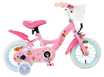 Produktbild von Volare Magic Royals Kinderfahrrad Mädchen 12 Zoll Rosa mit Korb Stützrädern und Sicherheitsbremsen
