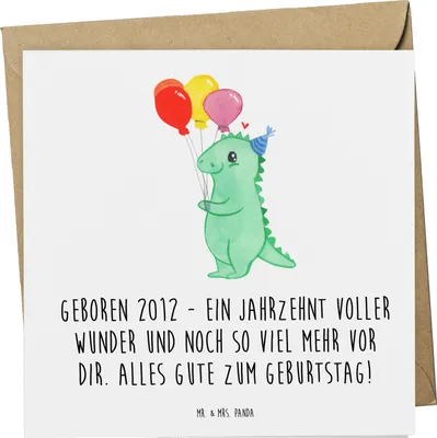 Produktbild von Mr. & Mrs. Panda doppelkarte 2012 Geburtstag - Weiß - Geschenk, Geburtstagsgeschenk, anlasskarte, Happy Birthday, Erinnerungen, Glückwunschkarte, Alter, Grußkarte