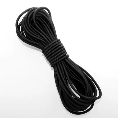 Elastikseil 3 mm x 10 m schwarz – dehnbar für Nähen & Camping