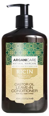 Image de ARGANICARE Après-shampooing sans rinçage pour cheveux secs à l'huile de ricin, 400 ml