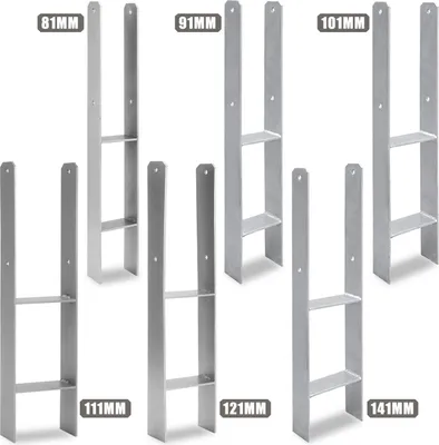 Produktbild von Faziango 91mm 8x Professioneller Pfostenanker aus Metall – korrosionsgeschützt & standfest für Carports, Zäune und Unterkonstruktionen