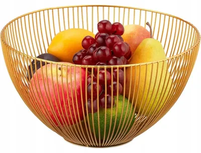 Produktbild von Metallkorb für Obst, Gemüse und Brot, Gold, 24,5 cm