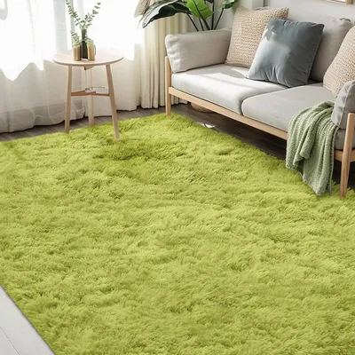 Immagine prodotto di Tappeto a pelo lungo, color verde erba, 240x300 cm