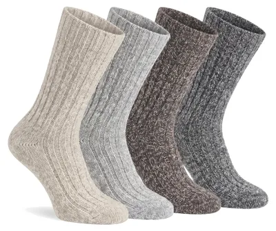 Produktbild von Black Snake dicke Norweger Socken Herren, Schafwolle, Grobstrick, 4 Paar - 47/50, KI-generiertes Bild