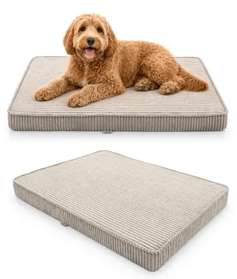 Produktbild von Hundebett Hundekissen Hundematte Cord Beige 90X60X8 Cm