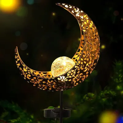 Produktbild von Solarzonenlampe für den Garten mit LED-Glas-Kugel, Metallgrundplatte, für den Außenbereich, Gartenbeleuchtung, Dekoration für die Terrasse, Rasen.