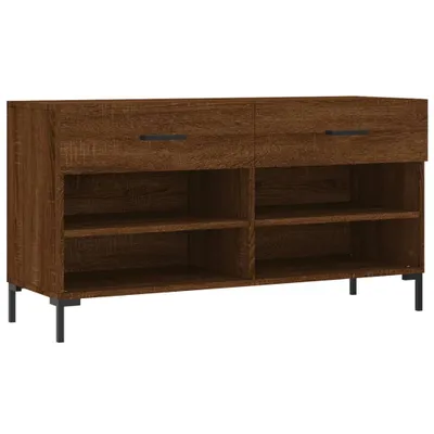 Zdjęcie produktu dla Ławka z miejscem na buty, brązowy dąb, 102x35x55 cm
