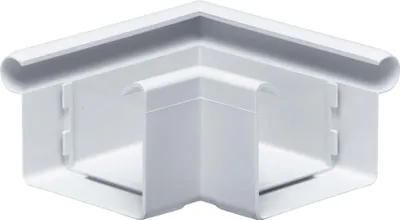 Produktbild von INEFA Rinnenwinkel 90 Grad kastenförmig Außenwinkel, PVC NW68 / 68mm Weiß Wulst außen, Verbindungsstück Dachrinnenzubehör,  Germany