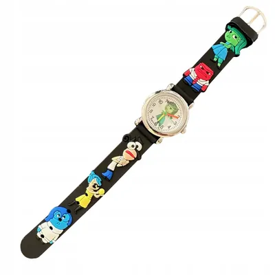 A children's watch with cartoon characters on the strap, displayed against a white background.