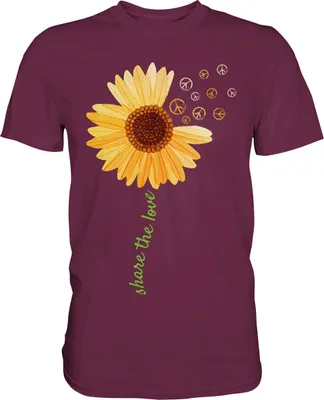 Produktbild von Peace Symbol Sonnenblumen T-Shirt Gärtner Geschenk – Burgundy / M