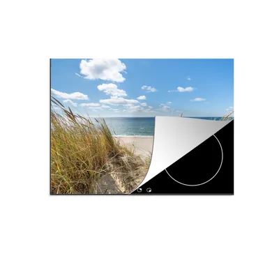 Produktbild von KitchenYeah© Herdabdeckplatte Düne - Gras - Meer - Strand , 70x52cm, Küche Deko, Glaskeramikkochfeld Herdabdeckung, Abdeckplatte fùr Kochfeld